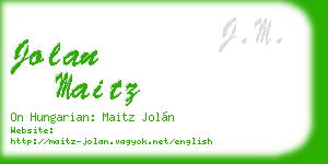jolan maitz business card