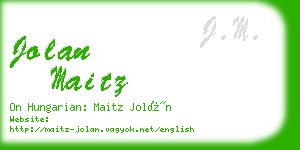 jolan maitz business card